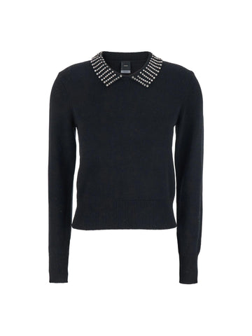 Pinko Maglia con colletto in strass Ventotene