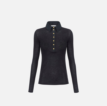 Polo in maglia e taffettà