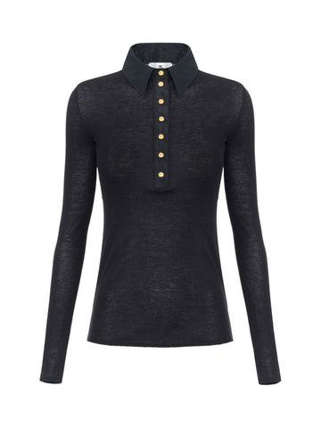 Polo in maglia e taffettà
