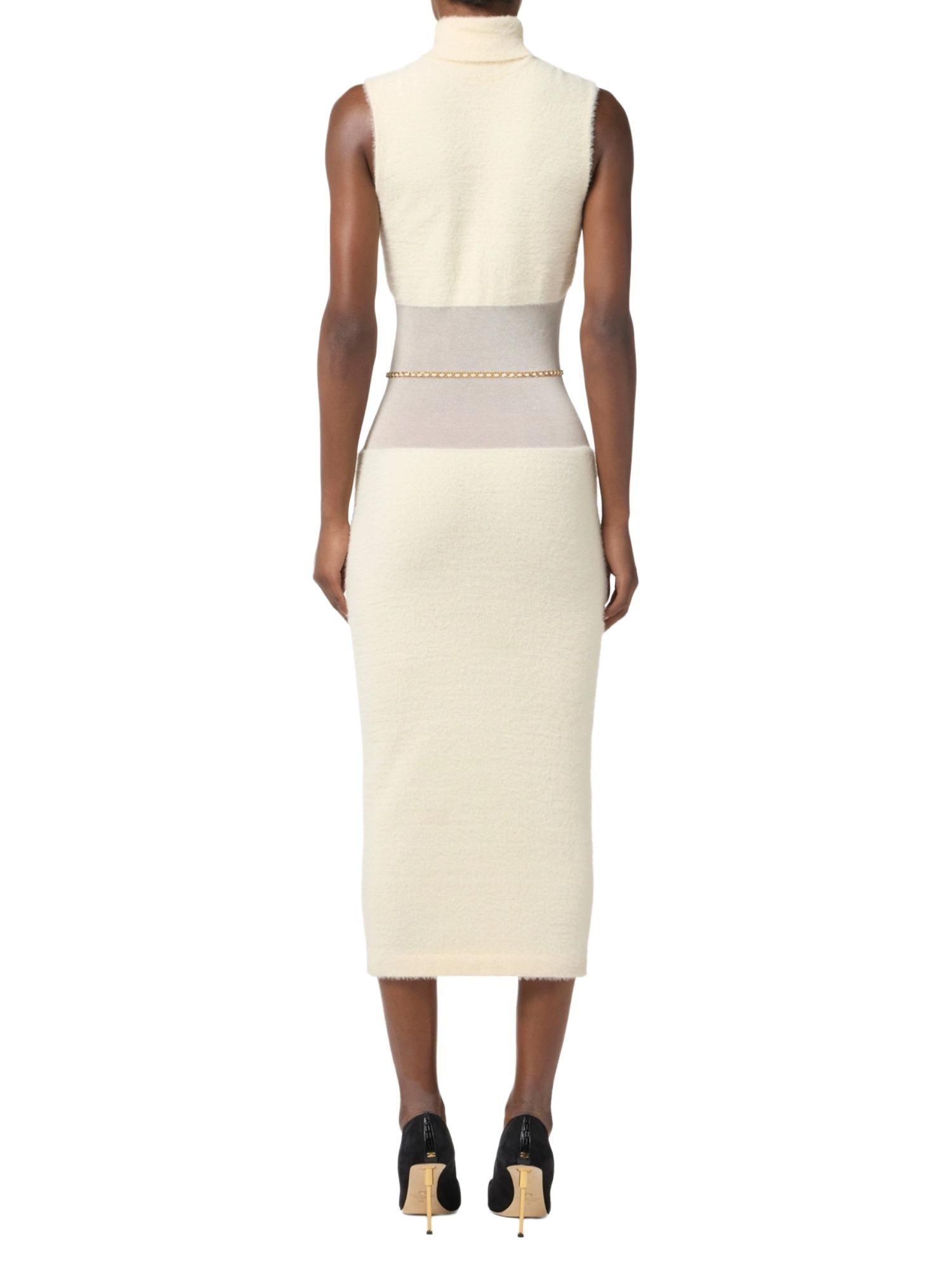 Elisabetta Franchi Abito effetto pelo con cintura