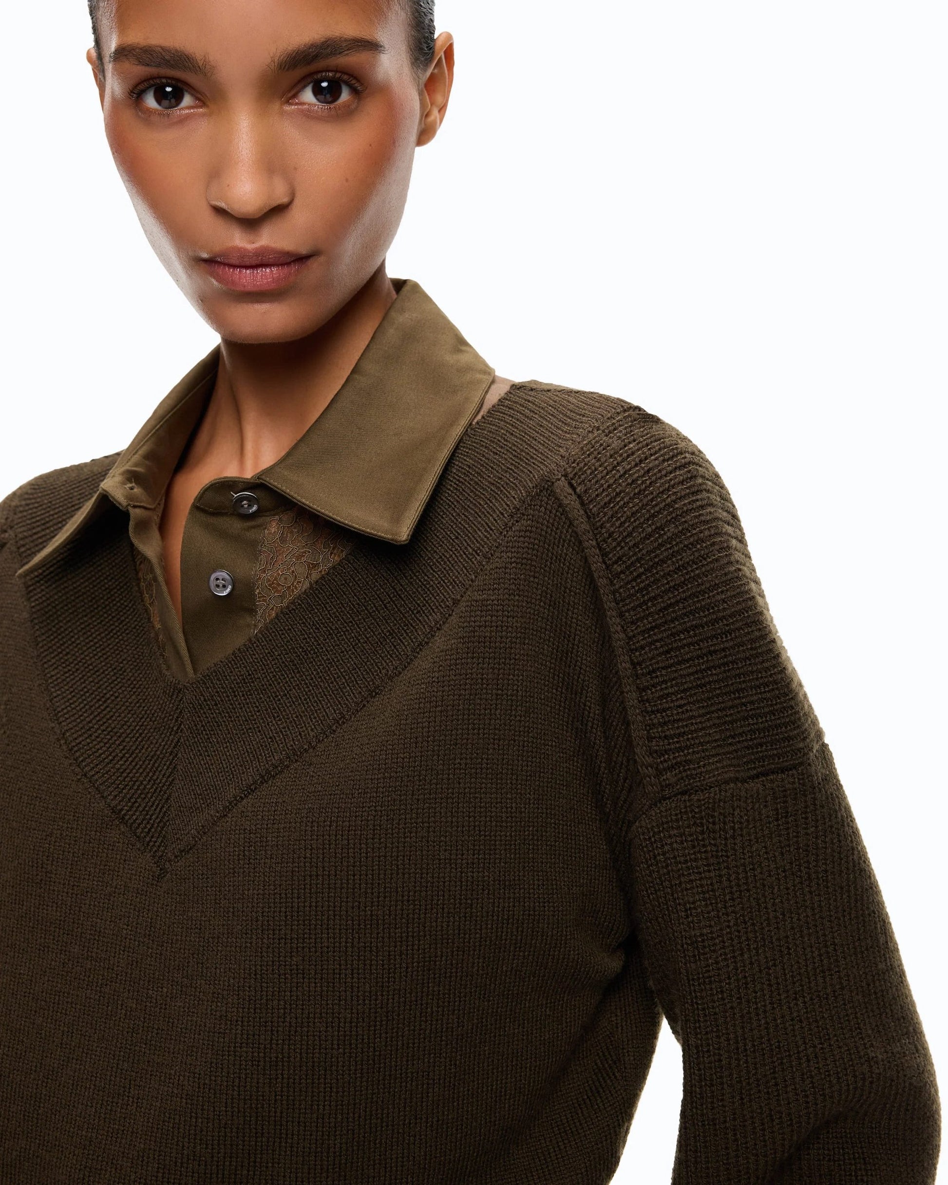 Pinko Maglia Cropped con Maniche a Palloncino donna