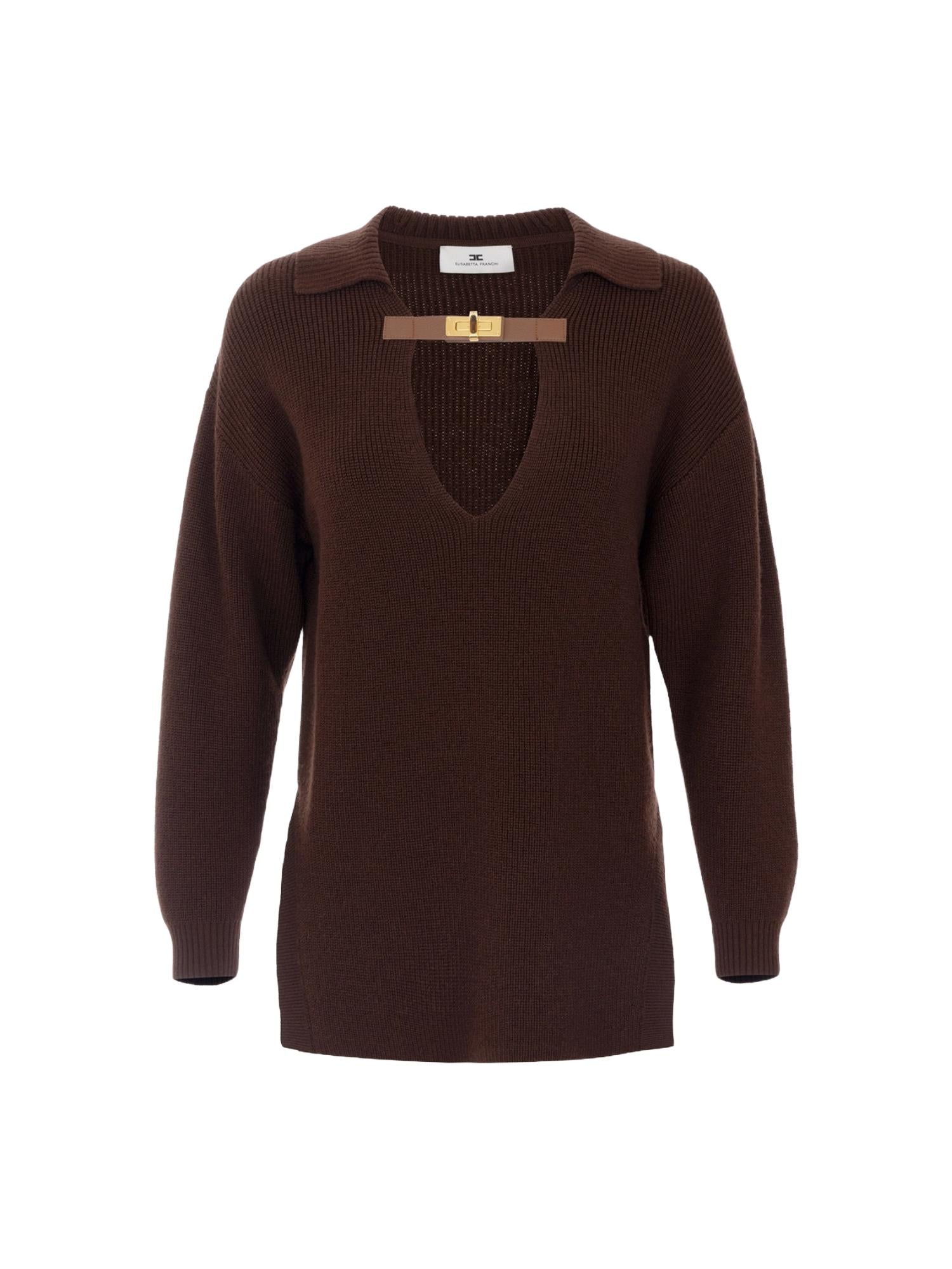 Elisabetta Franchi Maglia con cinturino gioiello