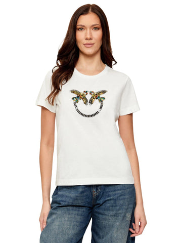 Pinko T-shirt con cristalli Quentin