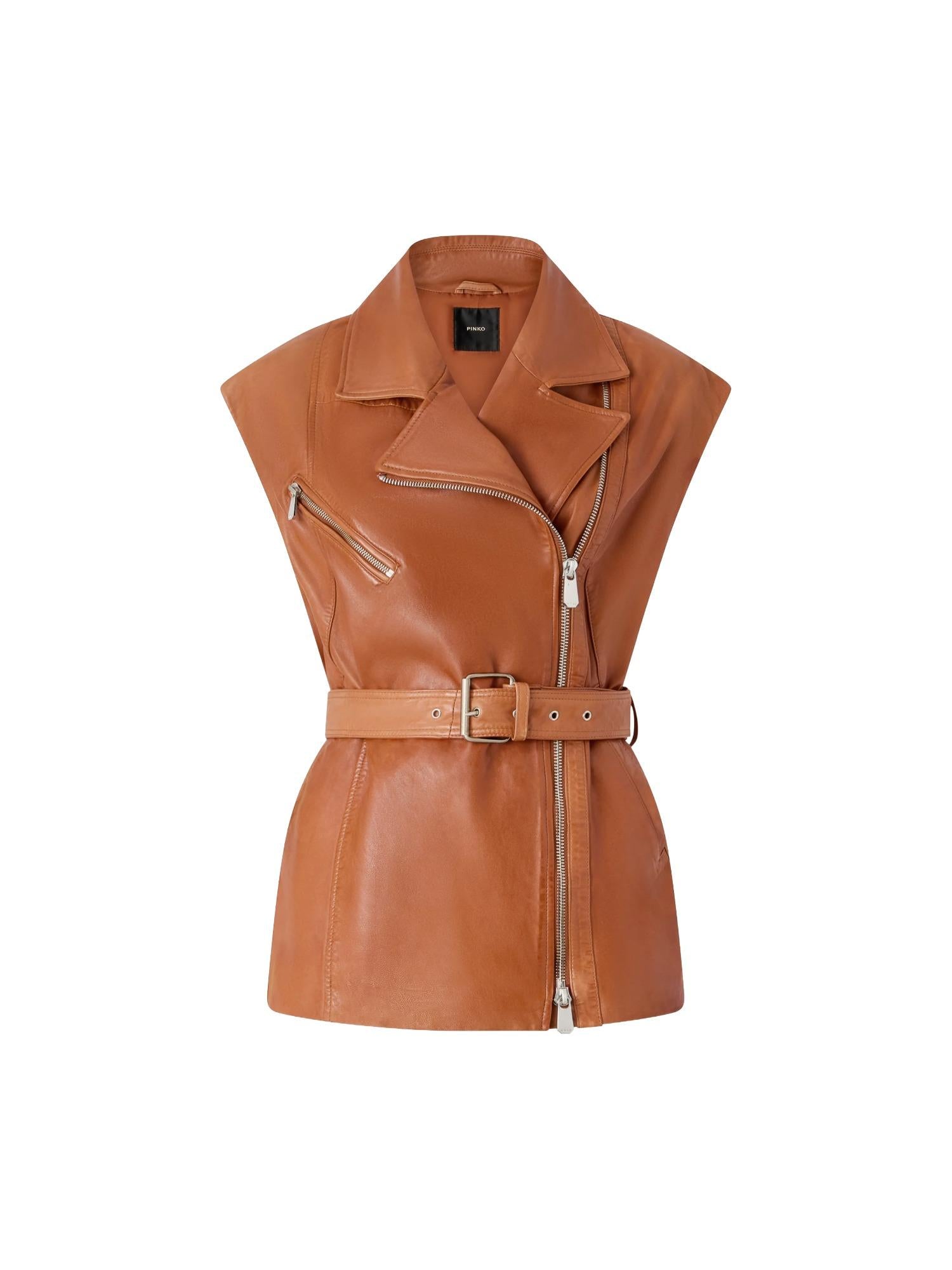 Gypsy leren gilet van Pinko