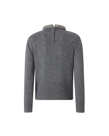 Pinko Maglia Slim con Ricamo di Castoni donna
