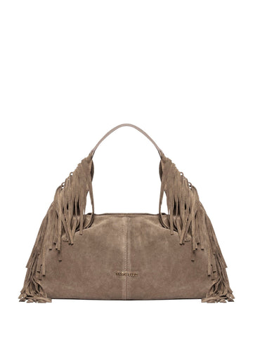 Borsa Hobo Aria in Suede con Frange