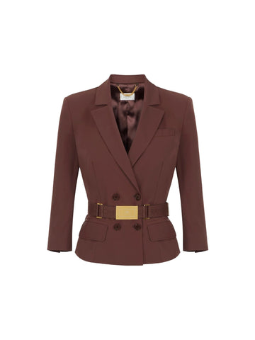 Elisabetta Franchi Giacca doppiopetto con cintura