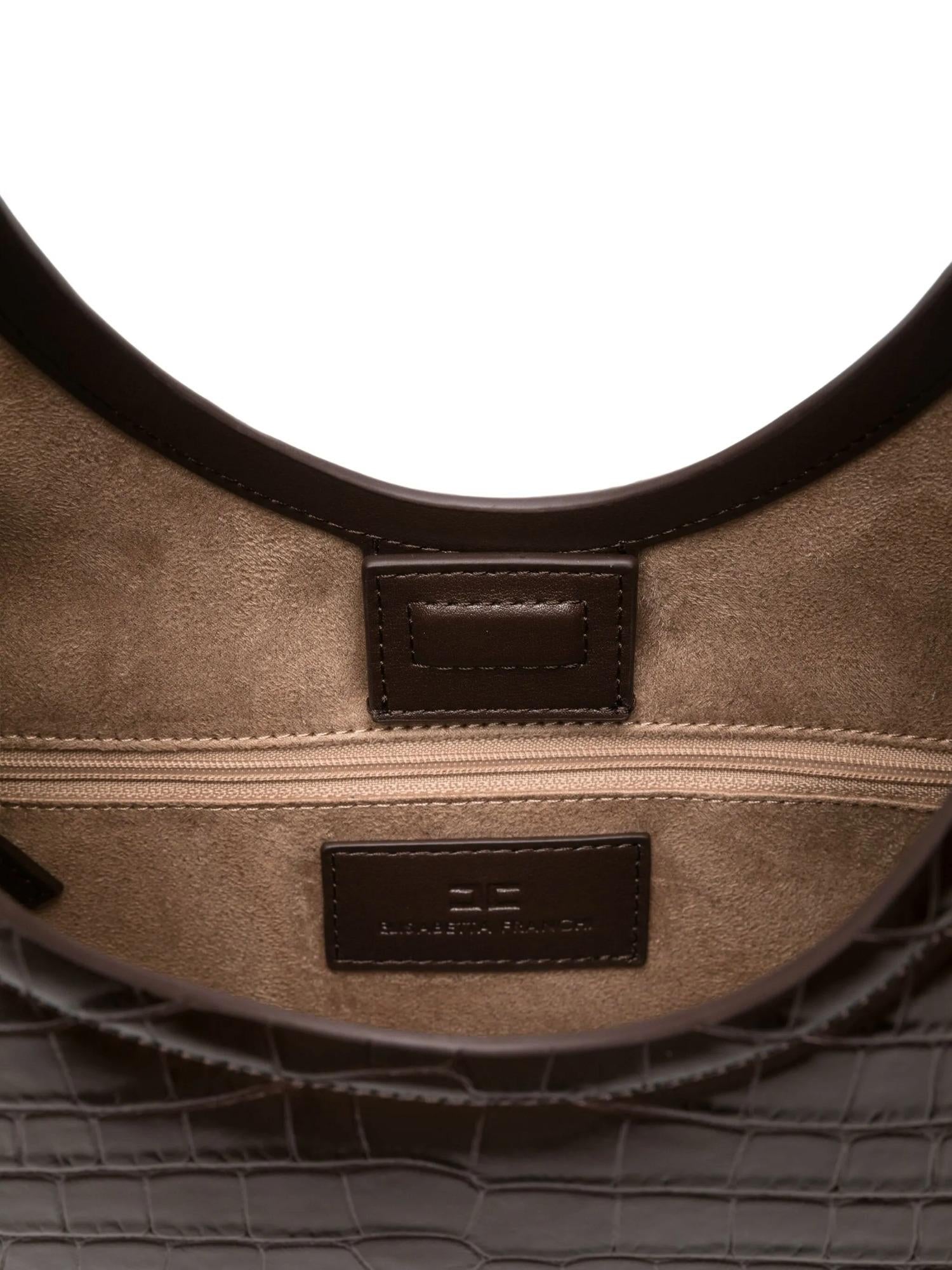 Elisabetta Franchi Borsa hobo media con stampa cocco