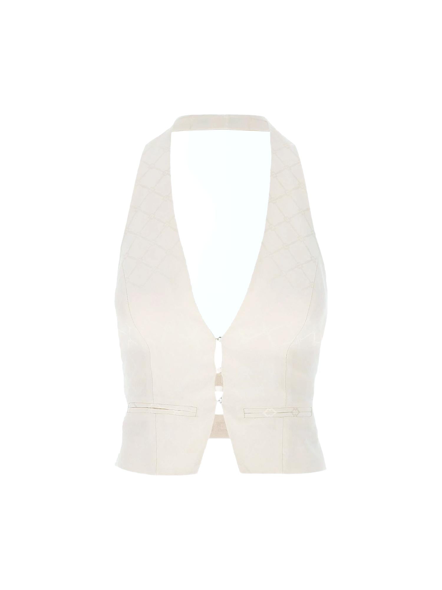 Gilet en satin Elisabetta Franchi avec motif losange