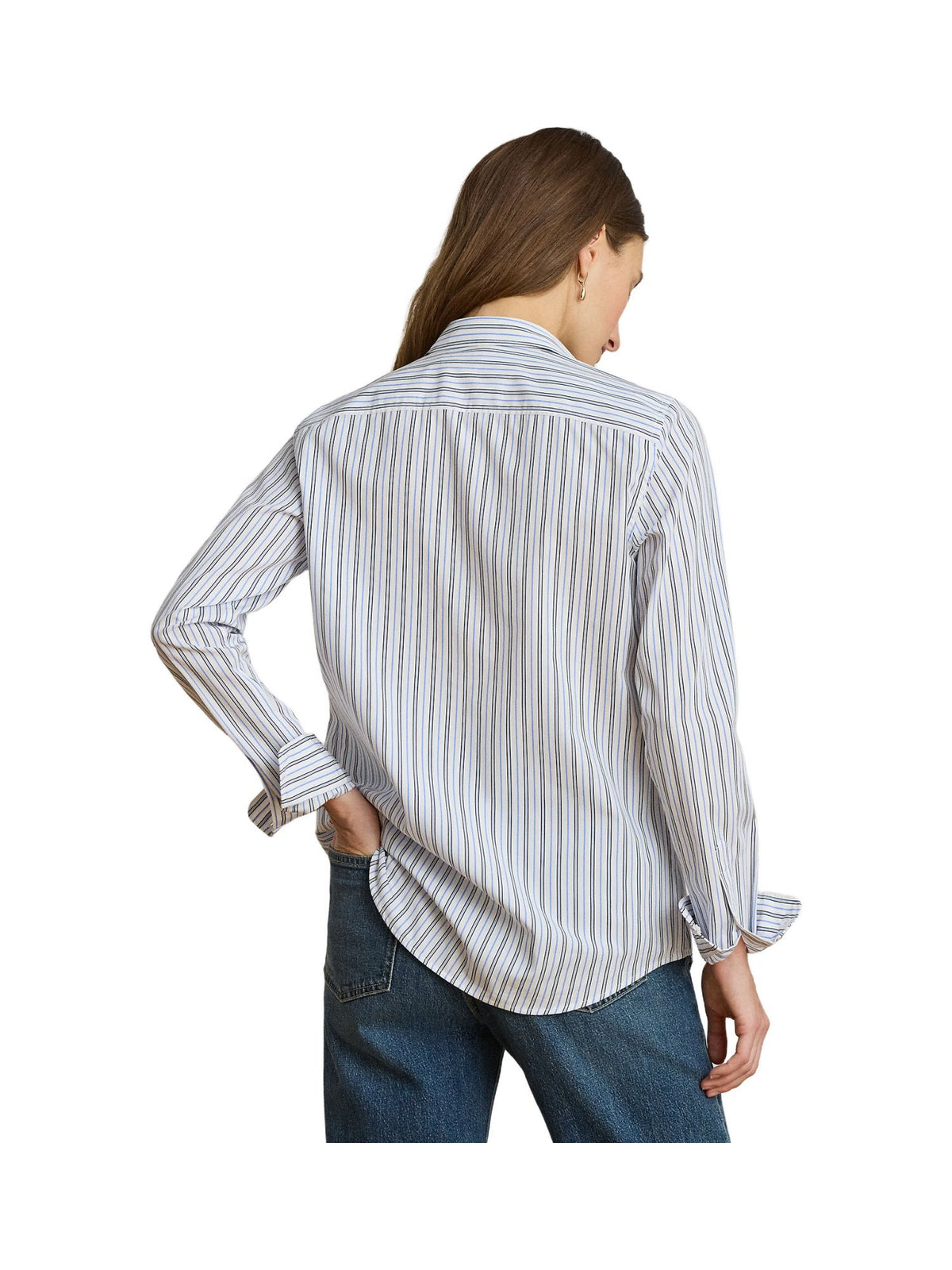 Camicia a righe in tessuto broadcloth, vestibilità classica