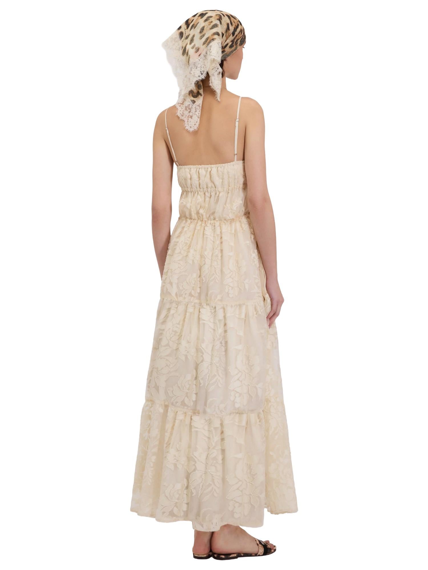 Ermanno Firenze Abito lungo a balze floreale