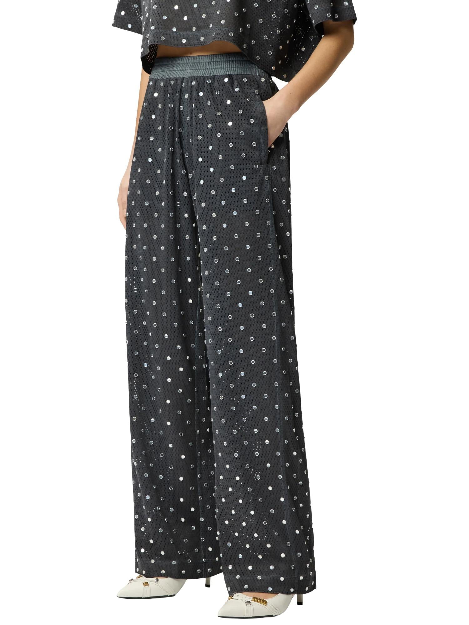 Pinko Pantalon en filet avec petits miroirs Bastelli