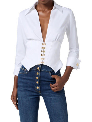 Elisabetta Franchi Camicia con ganci gioiello