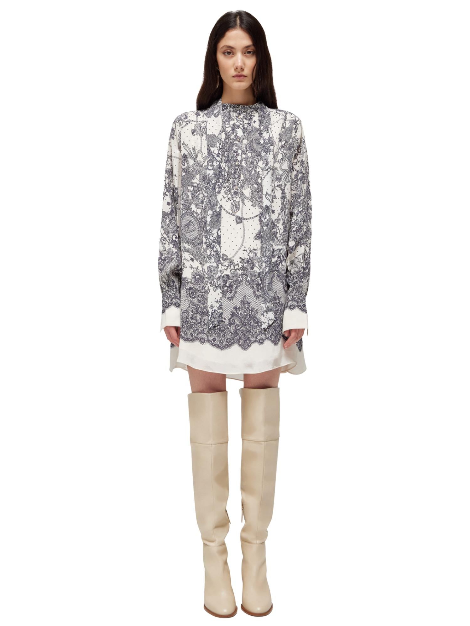 Blugirl Abito con fusciacca e stampa pizzo