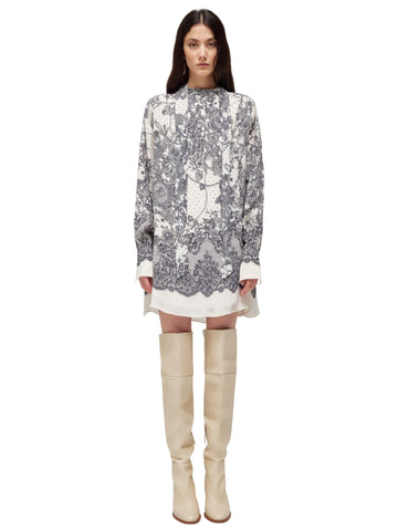 Blugirl Abito con fusciacca e stampa pizzo