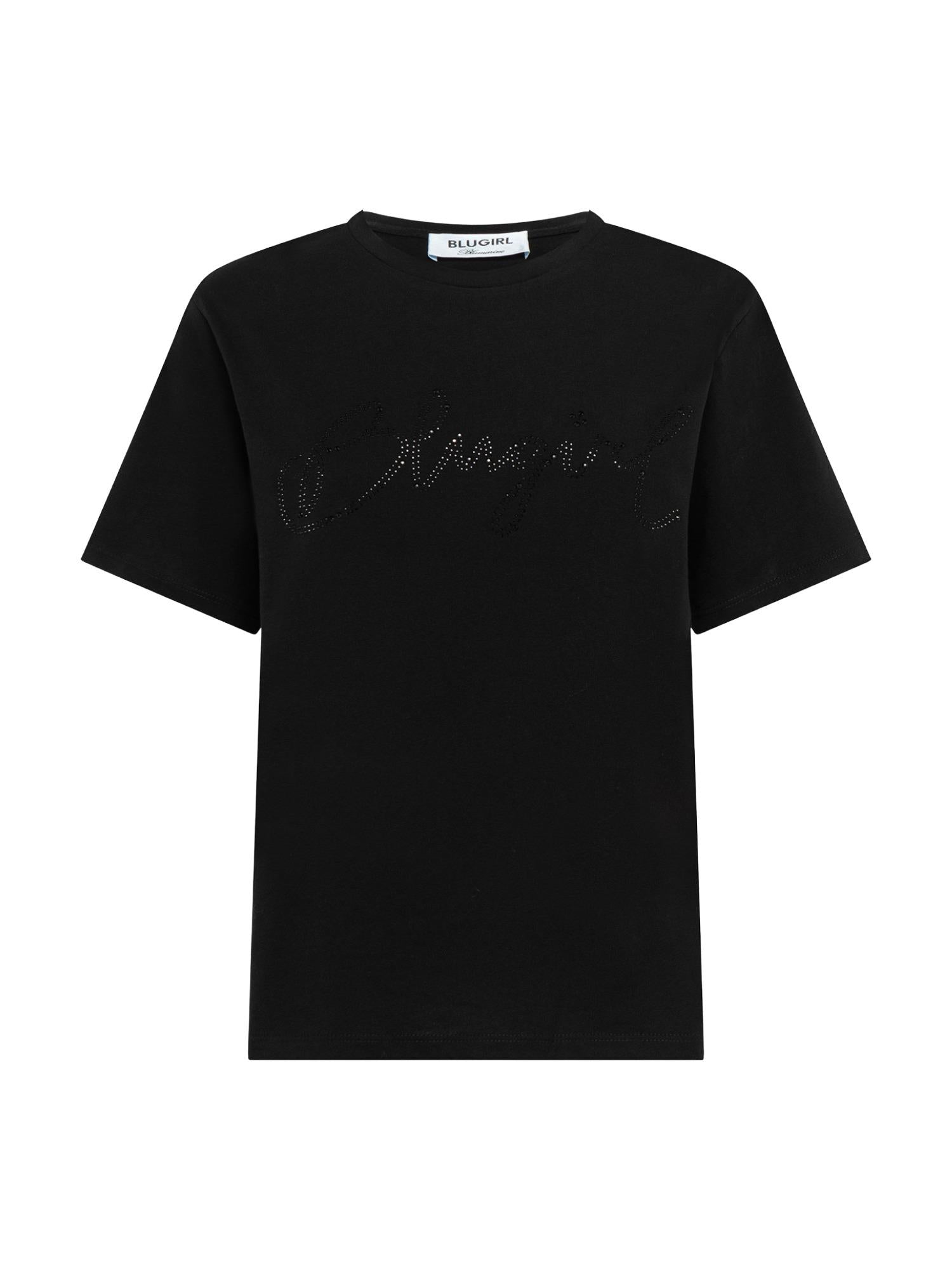 Blugirl T-shirt con logo in strass