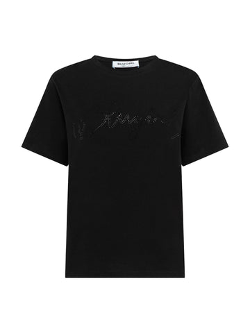 Blugirl T-shirt con logo in strass