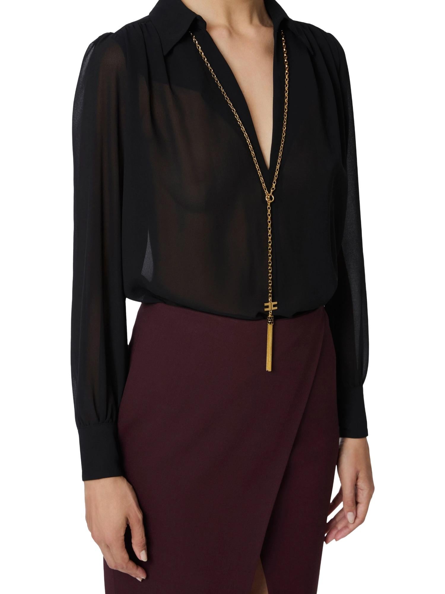Elisabetta Franchi Camicia con collana pendente