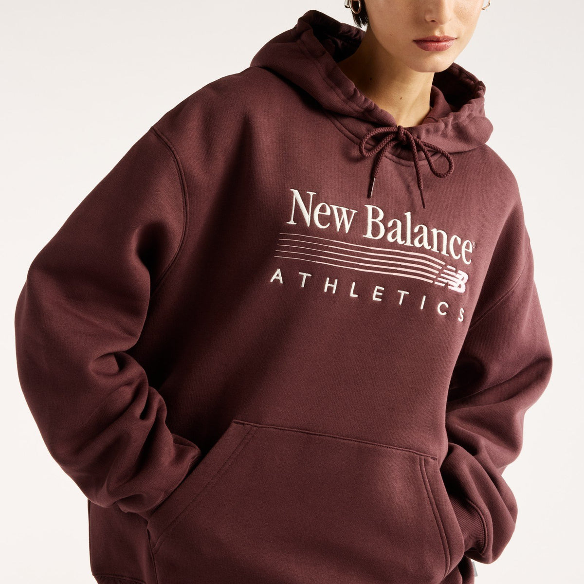 New Balance Felpa con Cappuccio Trackside Fleede Hoodie