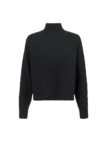 Elisabetta Franchi Maglione a dolcevita con motivo a losanghe