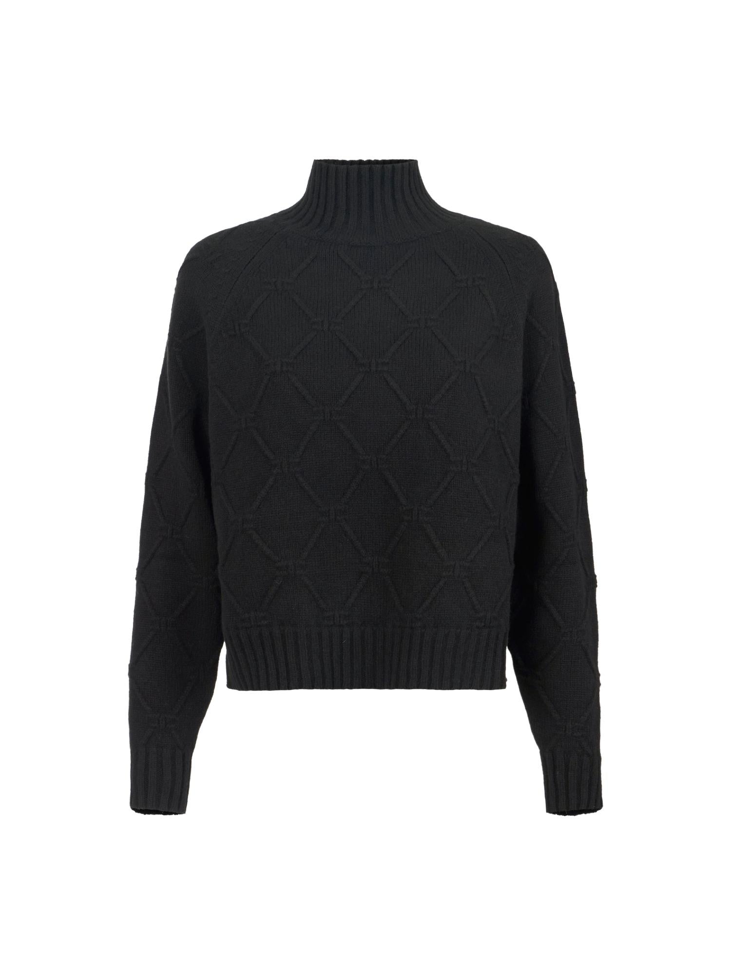 Elisabetta Franchi Maglione a dolcevita con motivo a losanghe