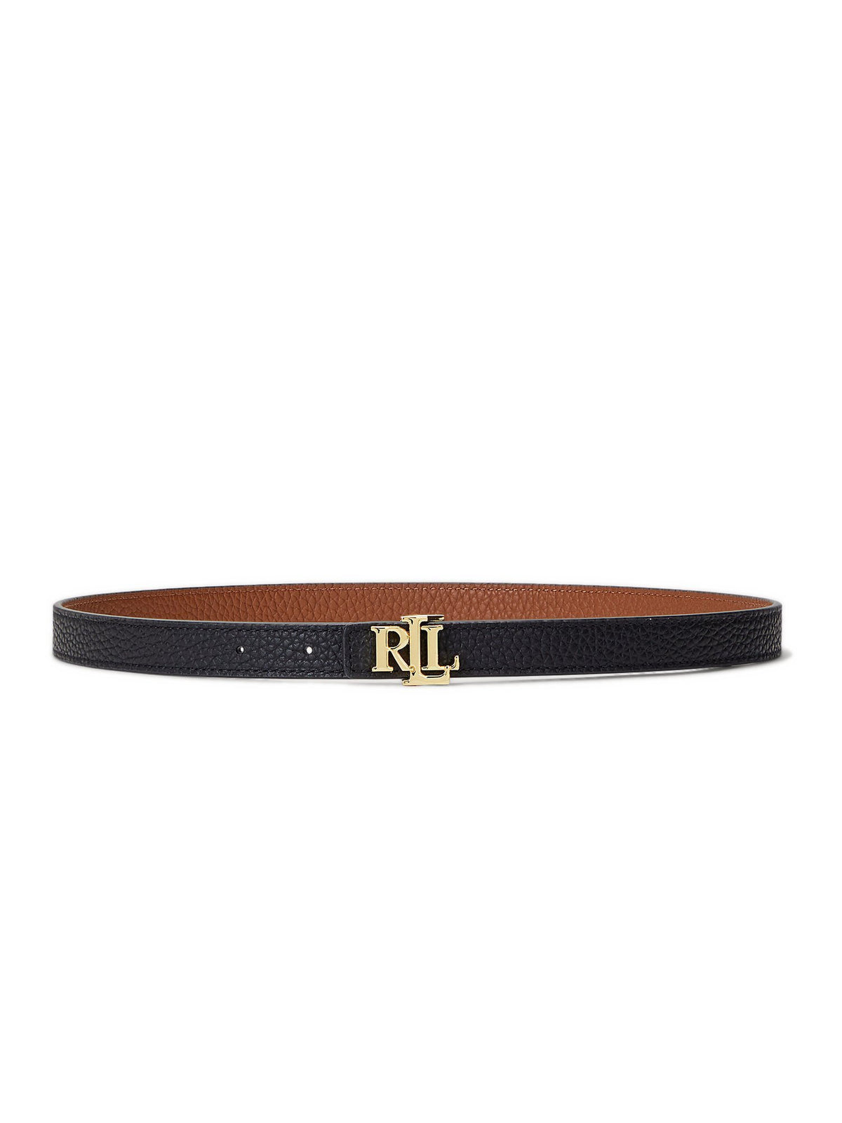 Cintura sottile reversibile in pelle con logo