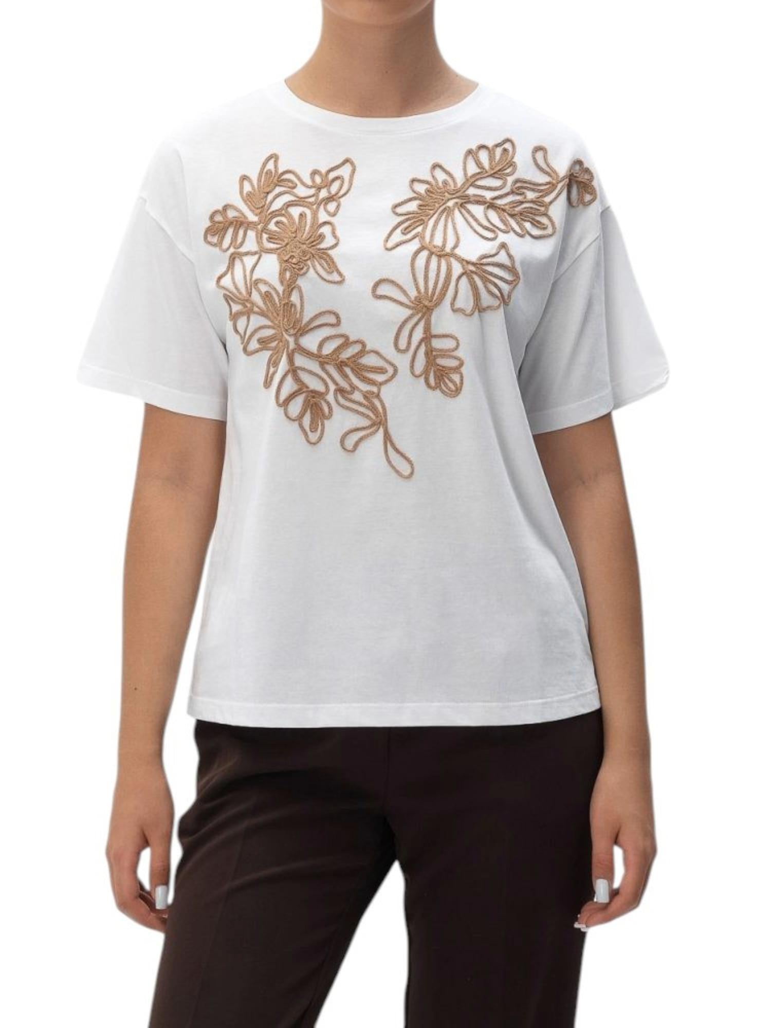 Ermanno Firenze T-shirt con ricamo floreale