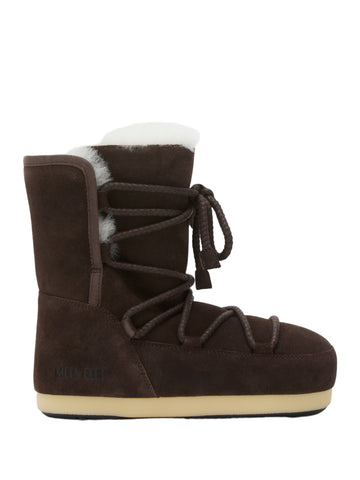 Stivale evx in pelle scamosciata e shearling marrone scuro
