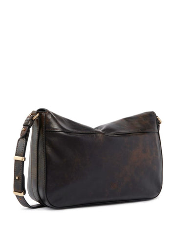 Borsa a Tracolla in Pelle Liscia con Fibbia Logo Love Birds