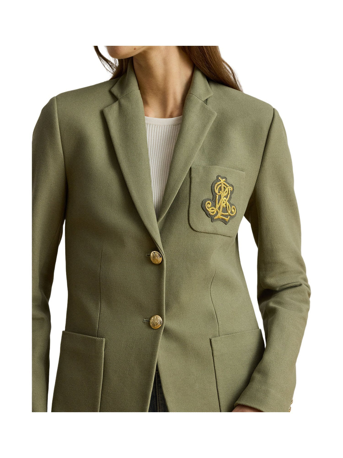Blazer in jacquard con fili metallici