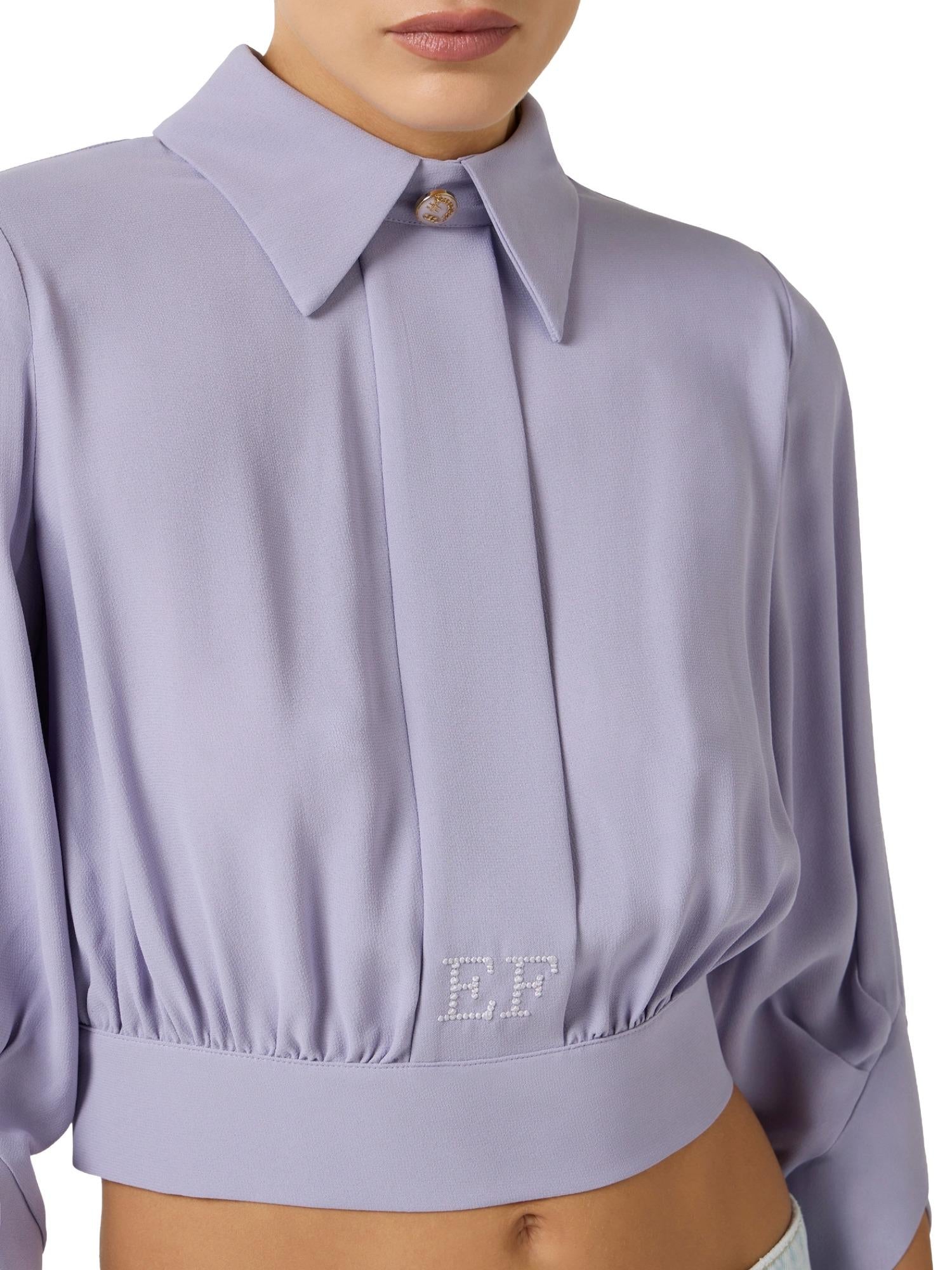 Elisabetta Franchi Camicia crop con fusciacca