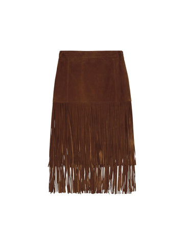 Ermanno Firenze Gonna in suede con frange