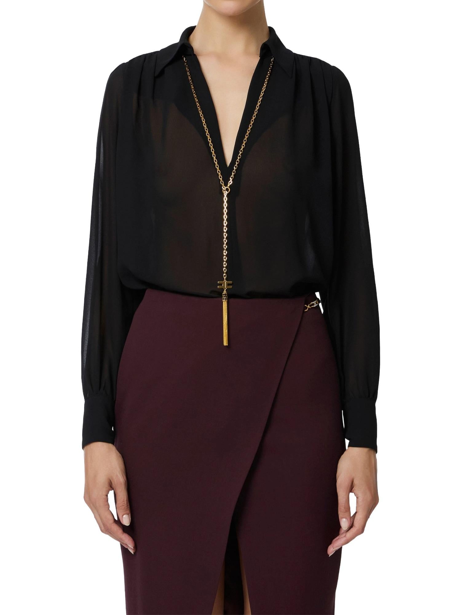 Elisabetta Franchi Camicia con collana pendente
