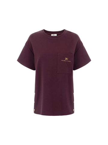 Elisabetta Franchi T-shirt con taschino e bottoni