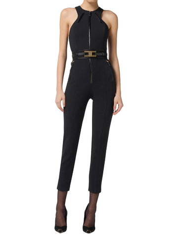 Elisabetta Franchi Tuta in crepe con zip