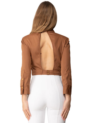 Elisabetta Franchi Camicia con dettaglio gioiello