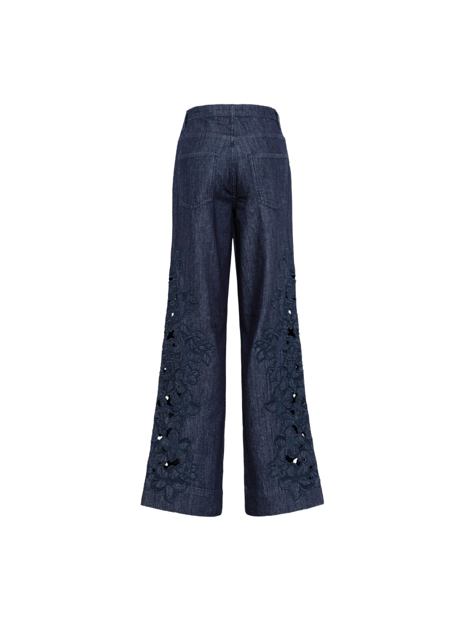 Blugirl Jeans flare con ricamo floreale