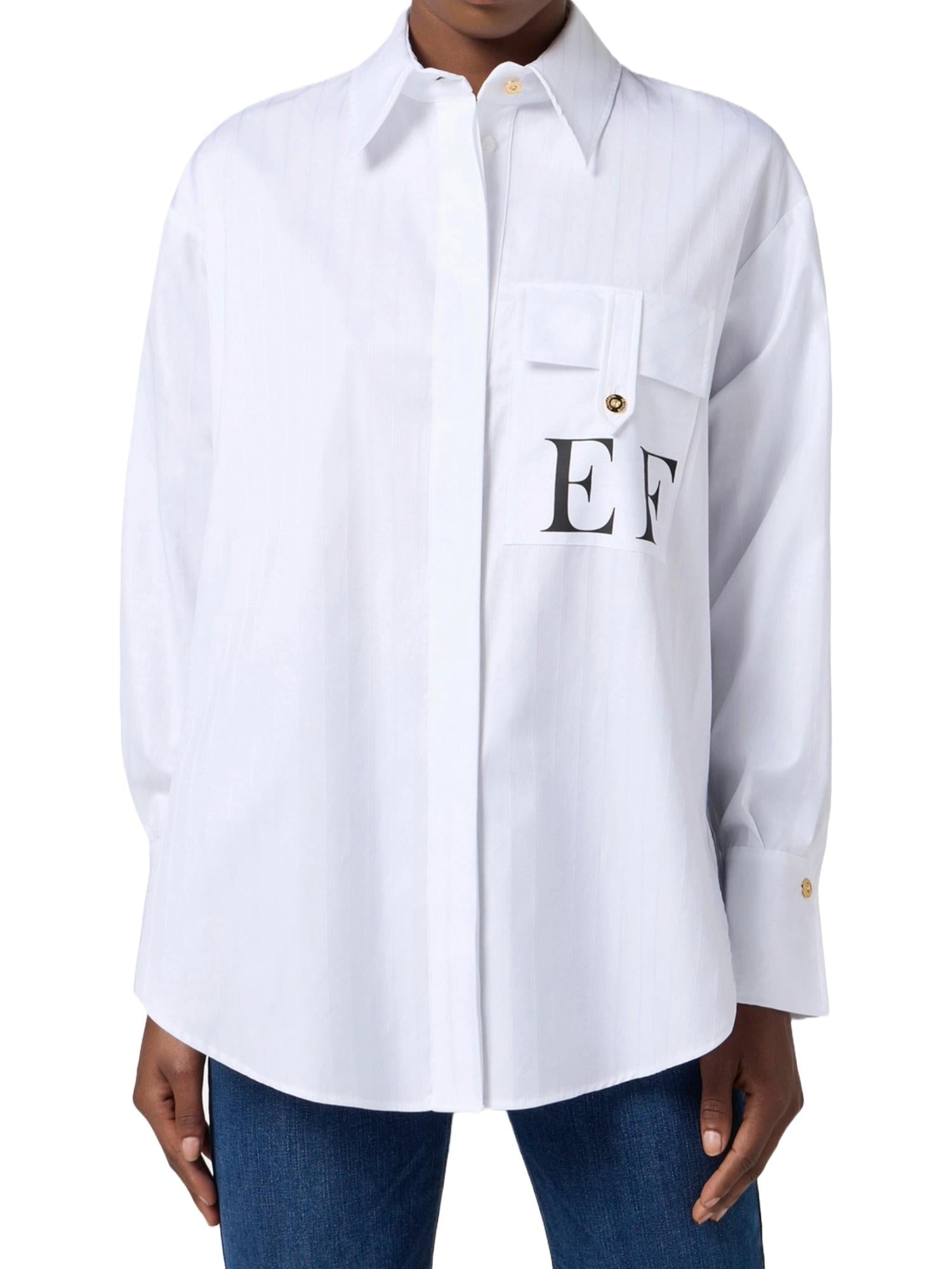 Elisabetta Franchi Camicia oversize con taschino logato