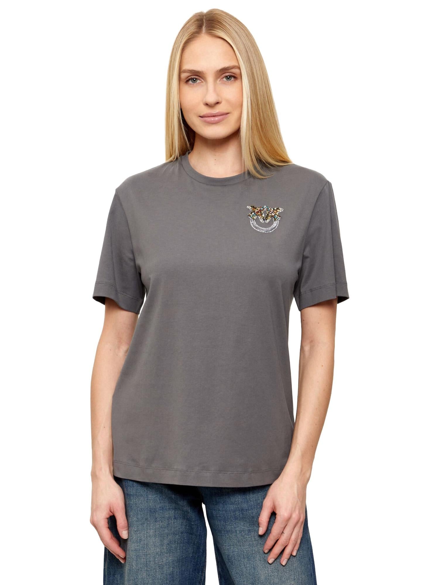 Pinko T-shirt con cristalli Strepitoso