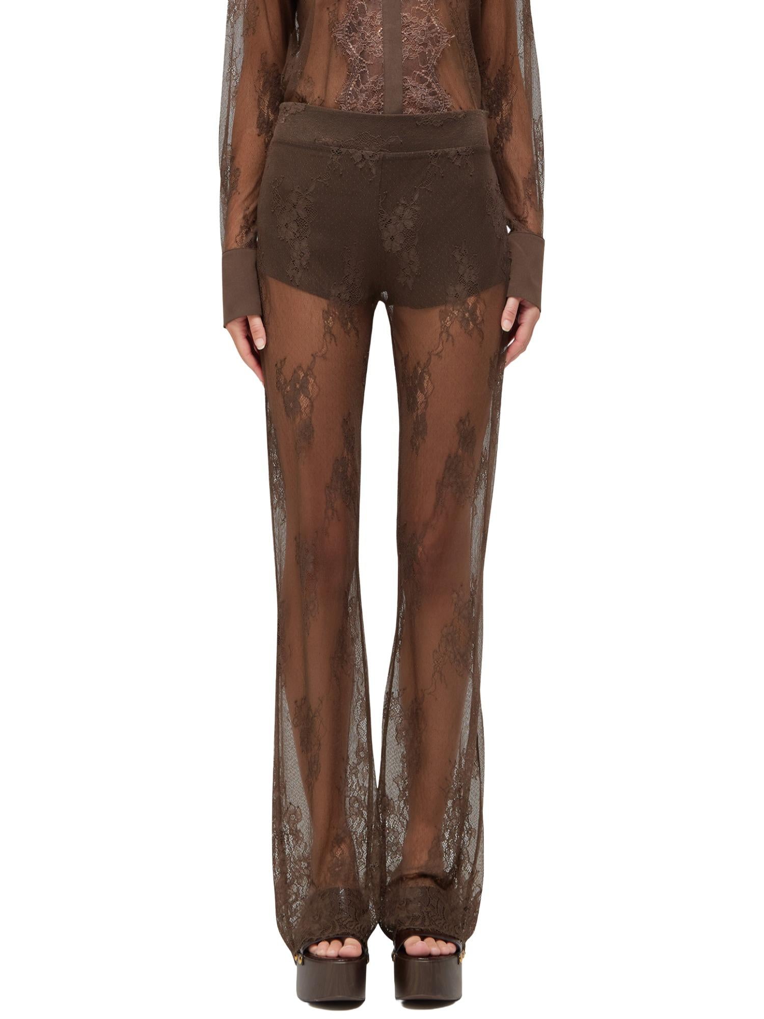 Blugirl Pantalone flare in pizzo smerlato