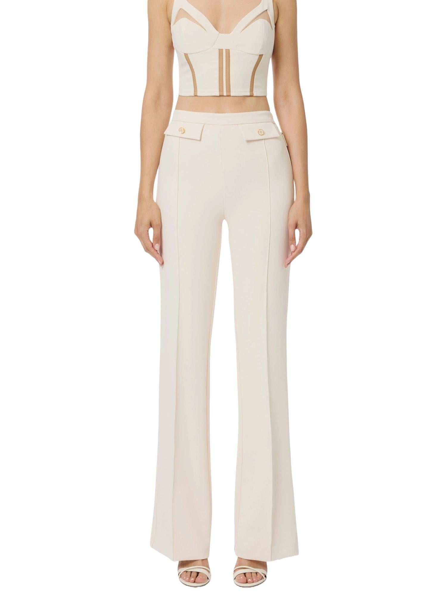 Elisabetta Franchi Pantalone a palazzo in crepe