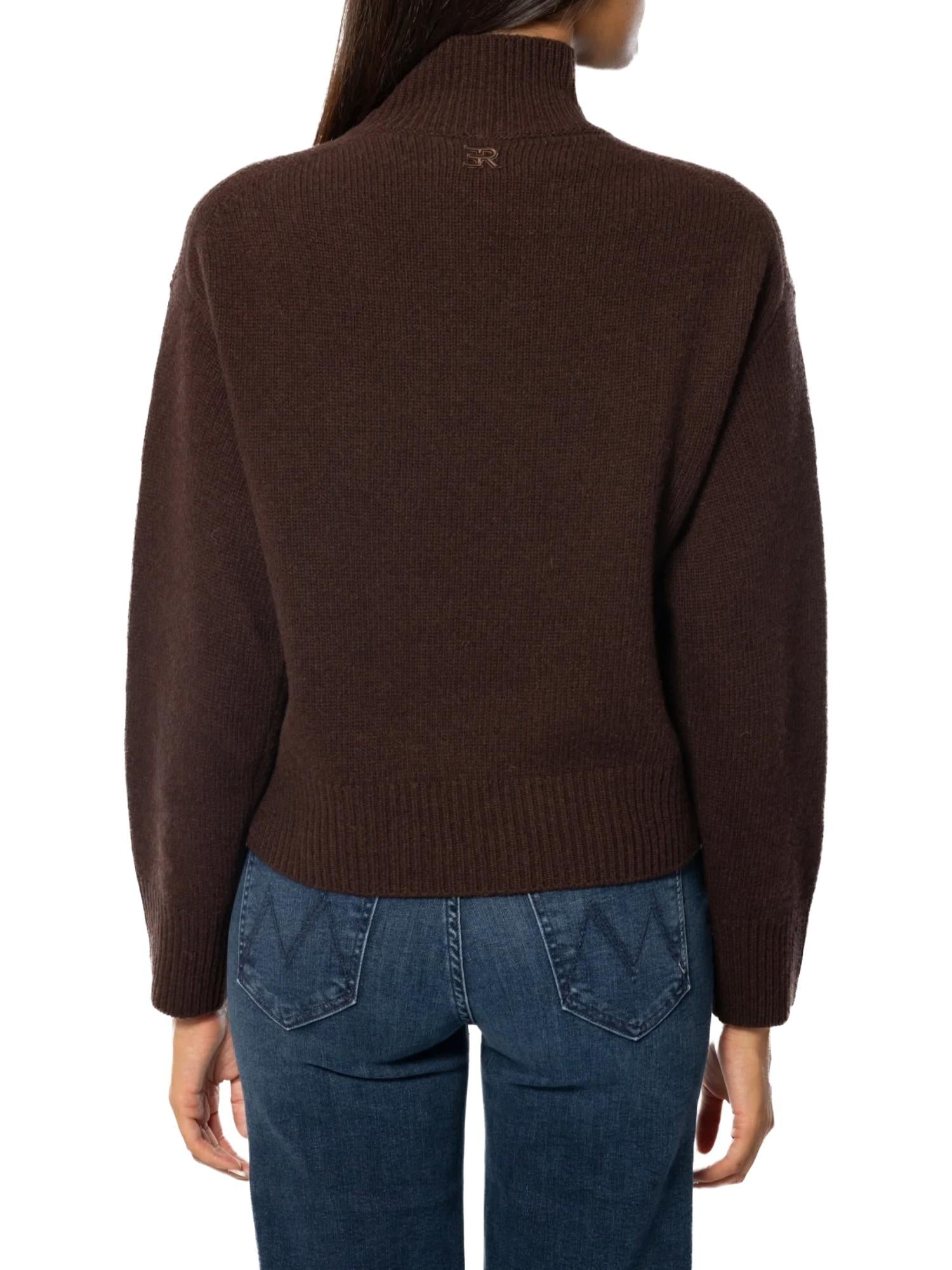 Ermanno Firenze Maglione in lana con ricamo floreale