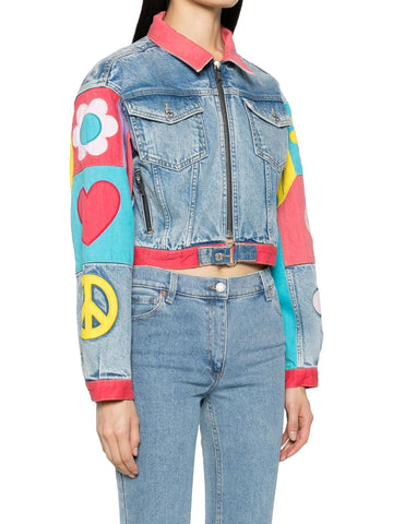 Moschino Jeans Giacca in denim con stampa