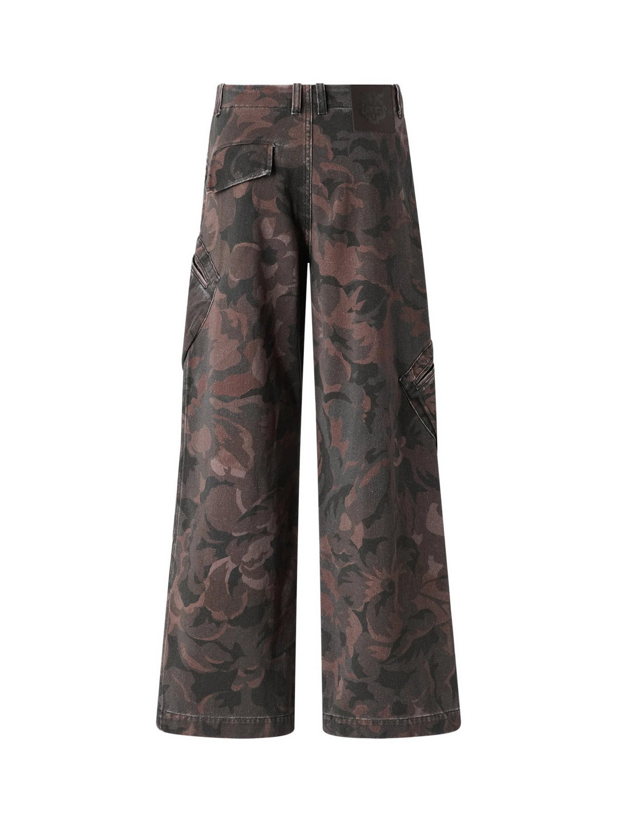 Pantalone Palazzo in Gabardina con Stampa Floreale