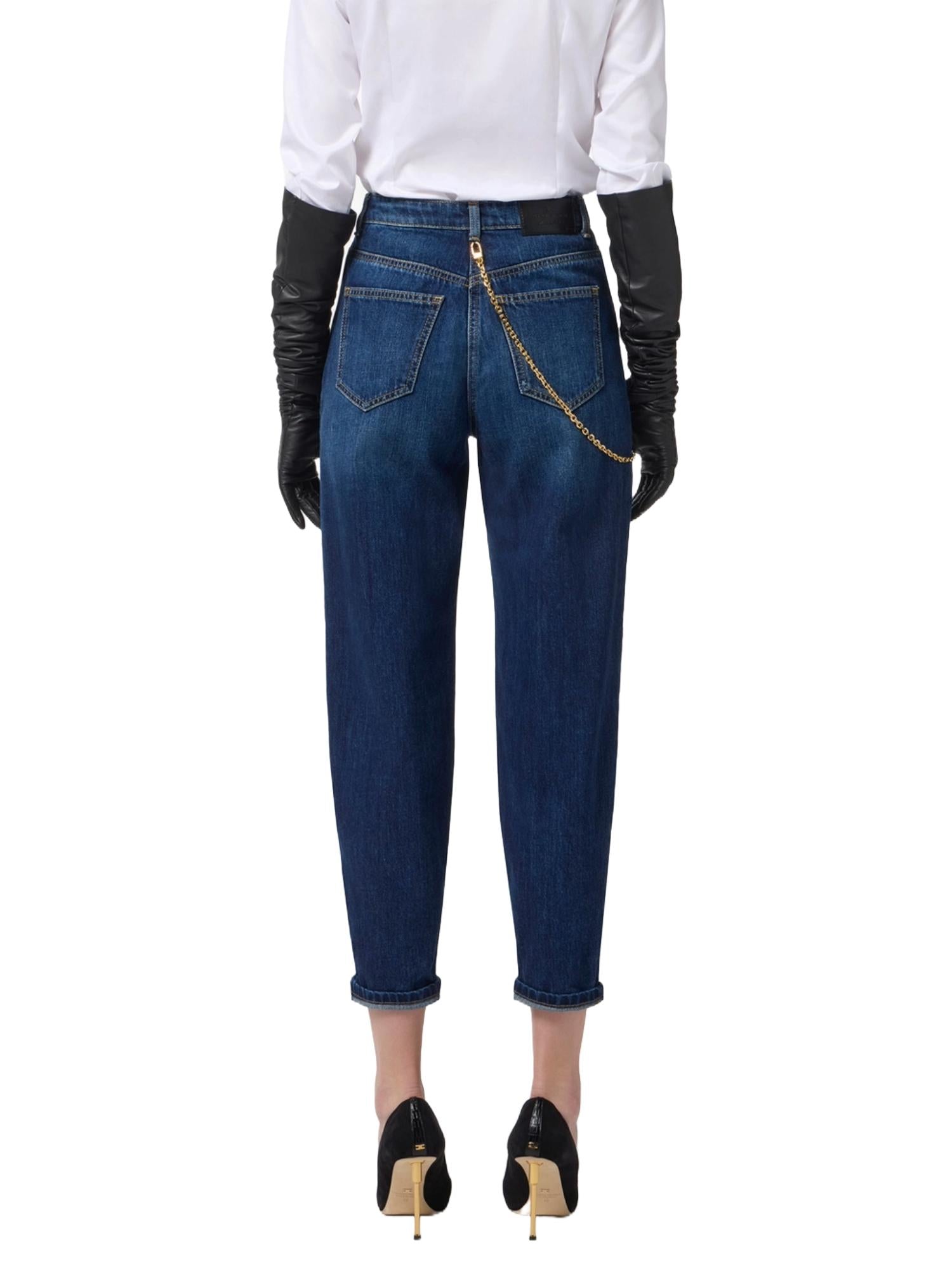 Elisabetta Franchi Jeans con catena gioiello