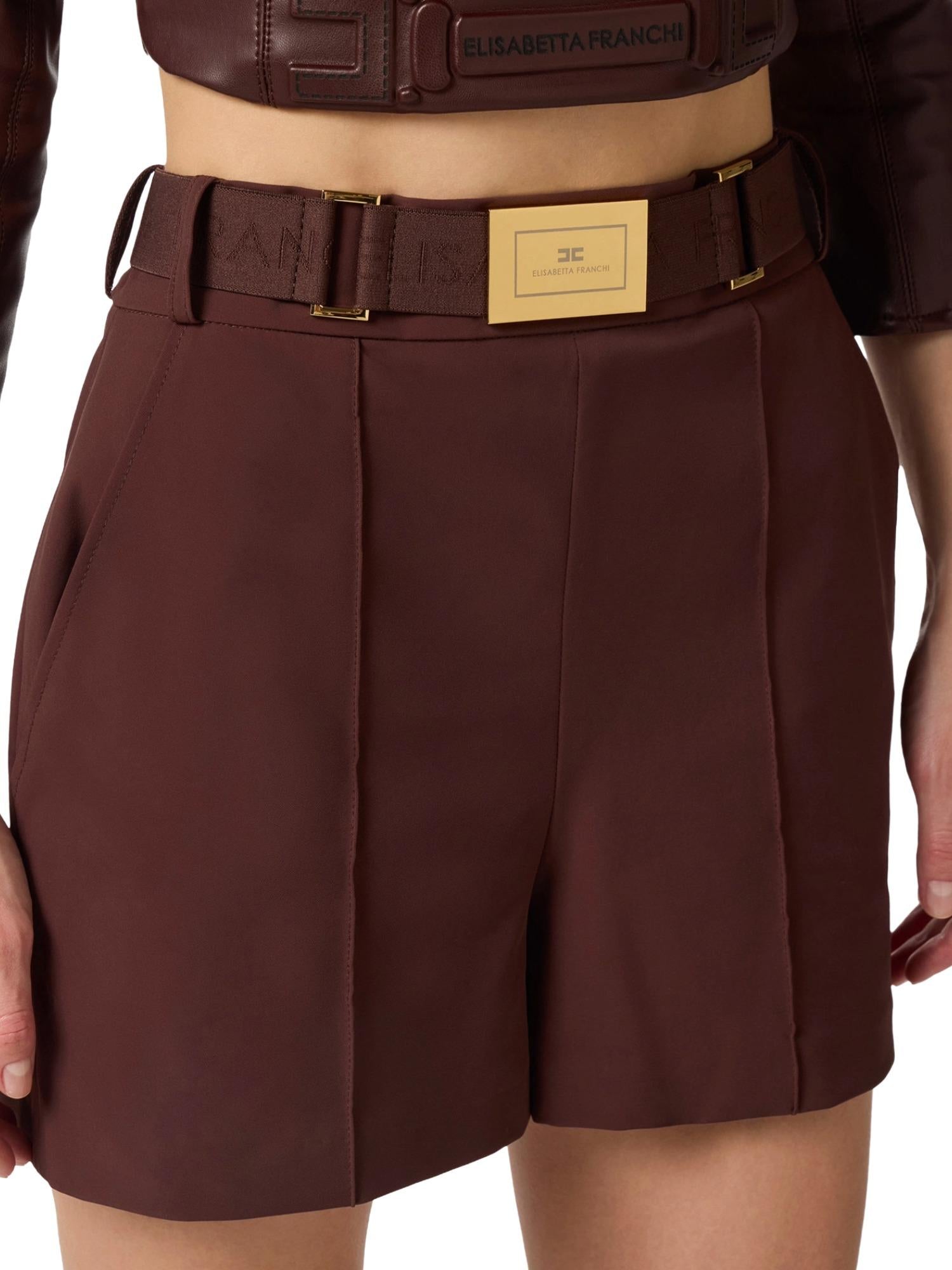 Elisabetta Franchi Shorts con cintura logata