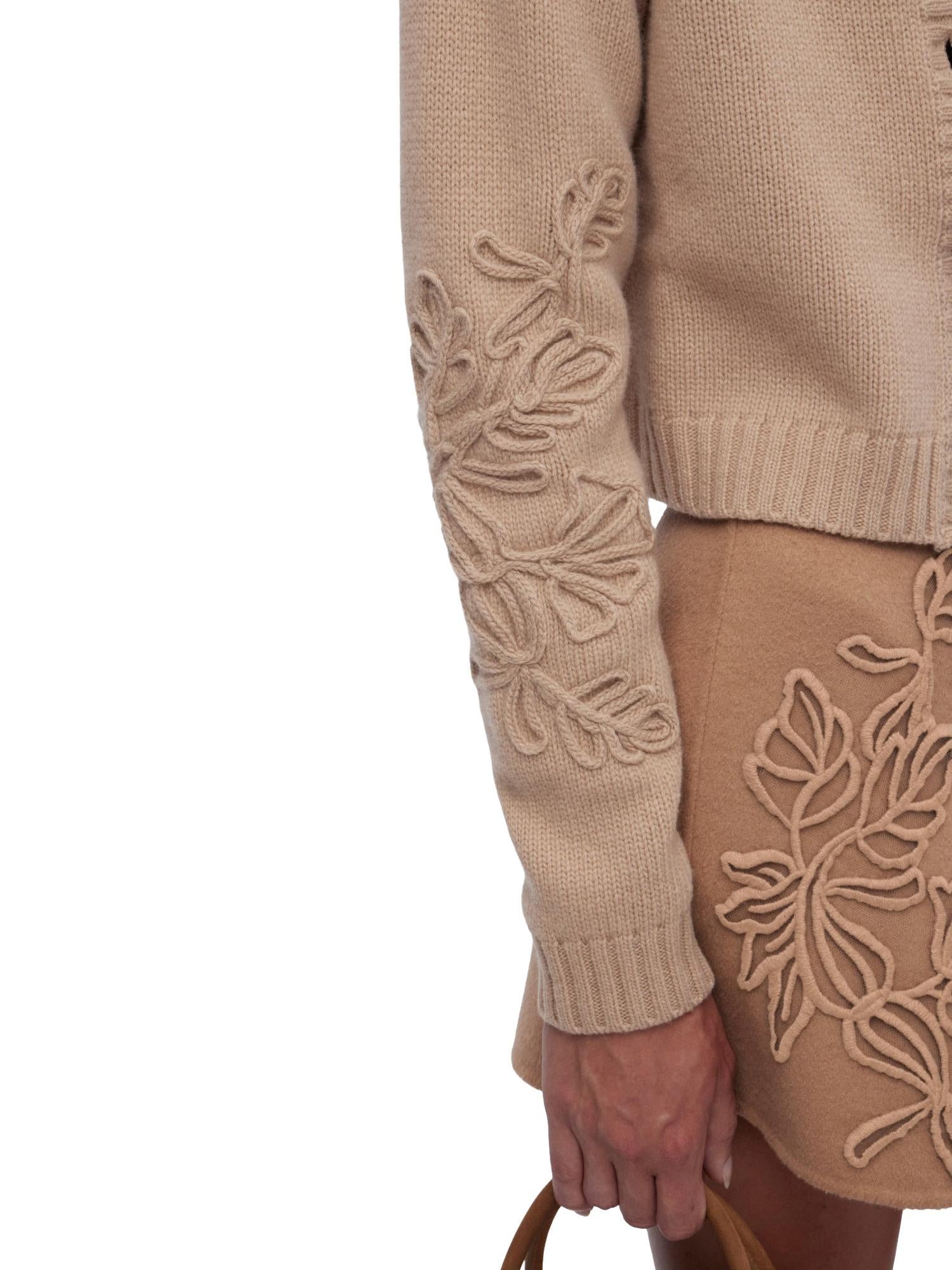 Ermanno Firenze Cardigan con ricamo floreale