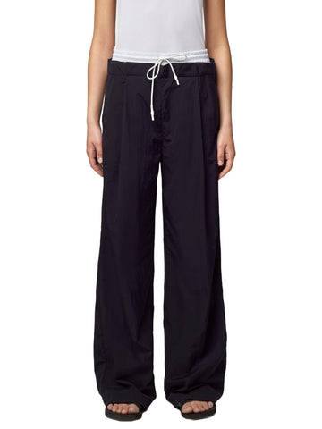 Alpha Studio Pantalone wide leg in nylon