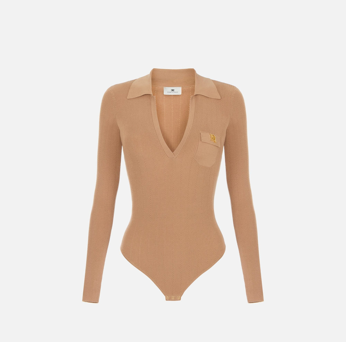 Body in maglia con ricami à jour