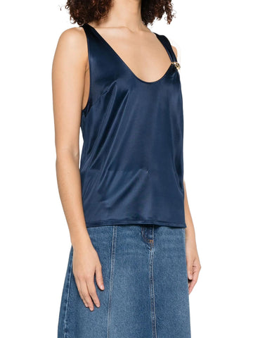 Elisabetta Franchi Canotta in jersey con logo gioiello